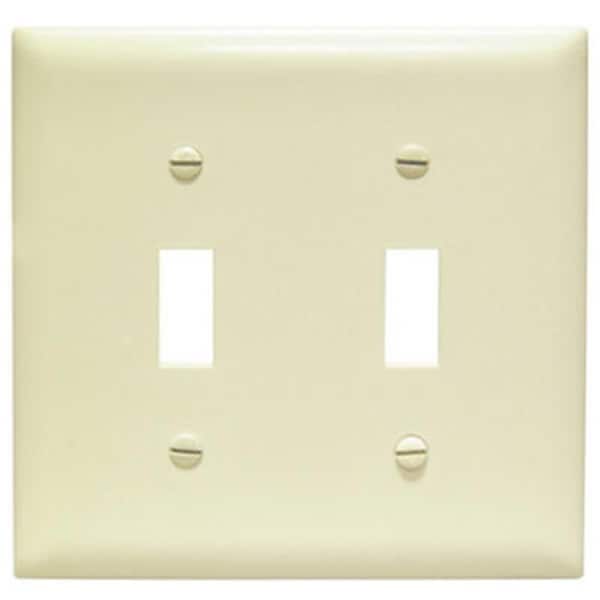 Nextgen TP2ICC30 Nylon Wall Plate, 2 Toggle, 2 Gang, Ivory NE698556 - main