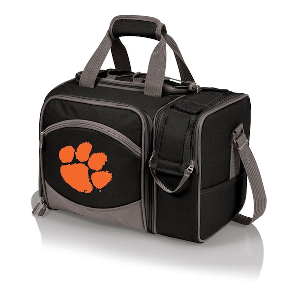 Picnic Time Family Of Brands NCAA Clemson Tigers Malibu Cooler Picnic BasketBlack with Gray Accents 508-23-175-104-0 - main