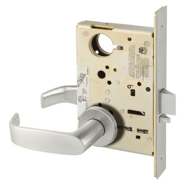Sargent Grade 1 Classroom Mortise Lock, L - Lever, LN - Rose, Less Cylinder, Satin Stainless Steel LC-8237 LNL 32D - main