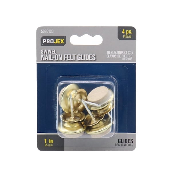 Projex White 1 in. Nail-On Felt Swivel Glide, 4PK P0011 - main