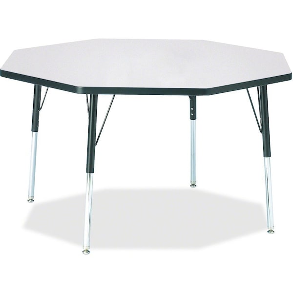 Jonti-Craft Berries Octagon Activity Table, 48 in. x 48 in., A-height, Freckled Gray/Black/Black 6428JCA180 - main