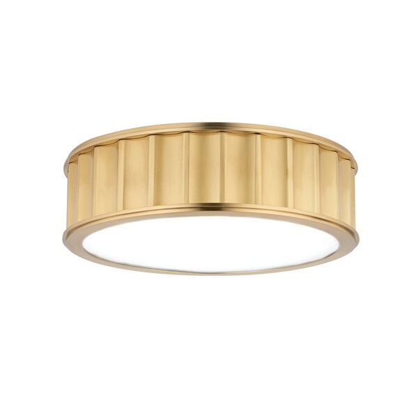 Hudson Valley Lighting Middlebury 2 Light Flush Mount 13 In. Aged Brass, round 911-AGB - main