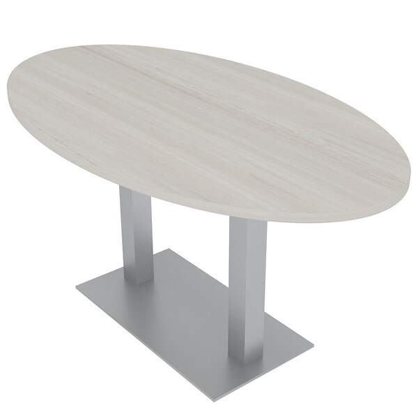 Skutchi Designs Oval Conference Table With Power Unit, 36 in W, 60 in L, Ivory HAR-OVL-36X60-DOU-K458-NA - main
