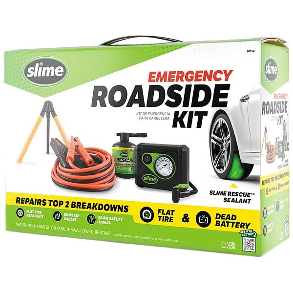Slime Emergency Roadside Kit, Bag, Orange 50154 | Zoro