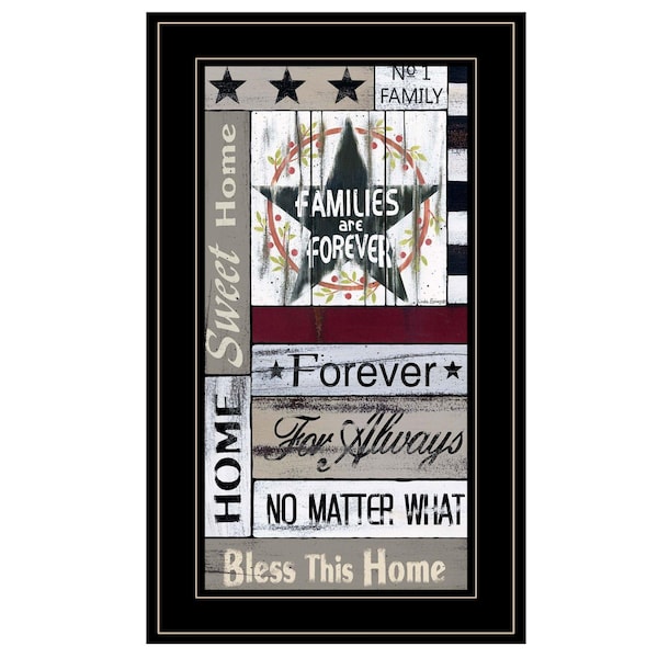 Homeroots Families are Forever 4 Black Framed Print Wall Art 407438 - main