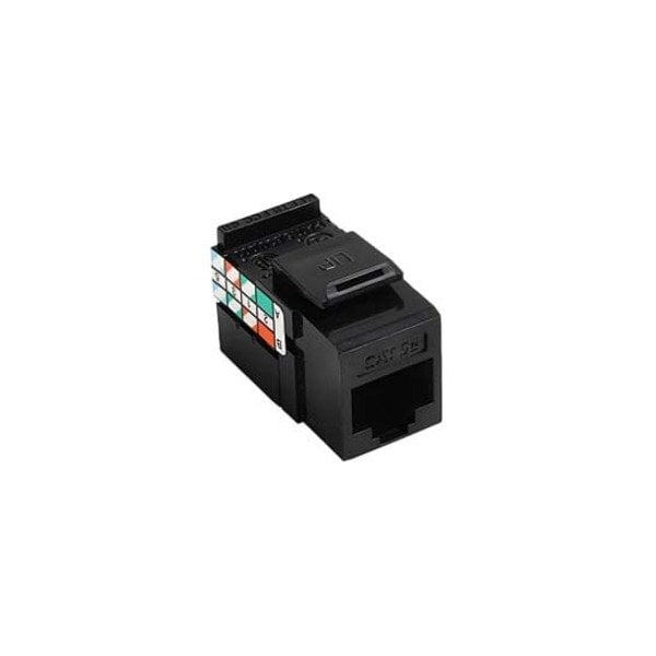 Leviton 1-Port Mod Jack 110 8W8P Utp, T568A/B Cat5E Quickport, Gigamax Black 5G108-RE5 - main
