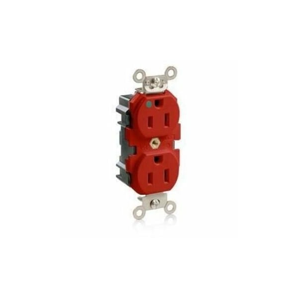 Leviton Lev-Lok Hospital Grade Duplex Receptacle, 15 Amp, 125 Volt M8200-SGR - main
