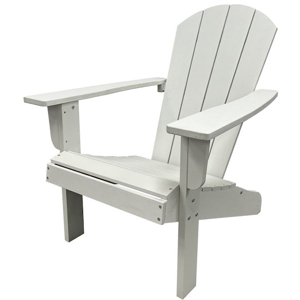 Seasonal Trends Adirondack Chair, 29.7 in W, 35.43 in D, 36 in H, Resin Wood Seat, White Frame HKWS629A-W - main