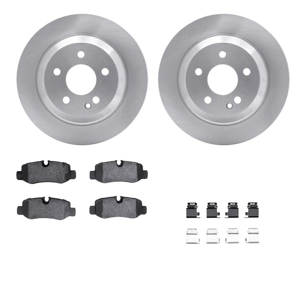 Dynamic Friction Co DFC Rotors with EURO 5000 Ceramic Brake Pads includes Hardware 6612-63452 - main