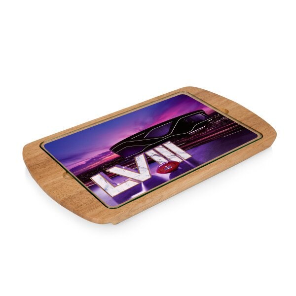Picnic Time Family Of Brands NFL Super Bowl 58 - Billboard Glass Top Serving Tray 911-01-505-586-2 - main