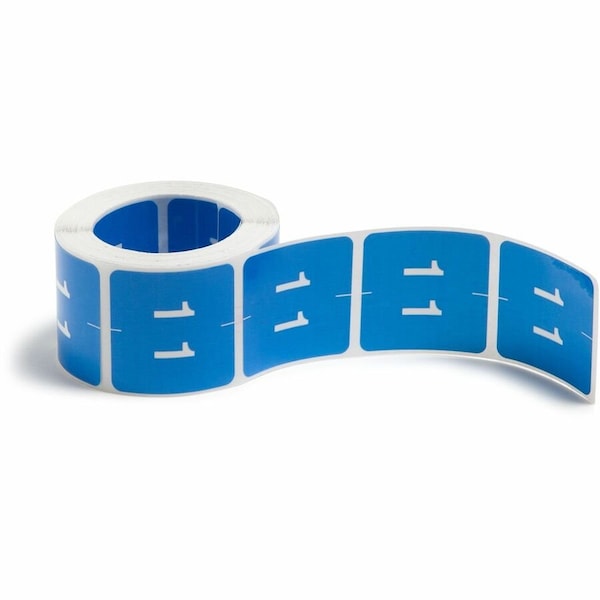 Smead NUMERICAL END TAB FILE FOLDER LABELS, 1, 1.5 X 1.5, LIGHT BLUE, 250/ROLL 67421 - main