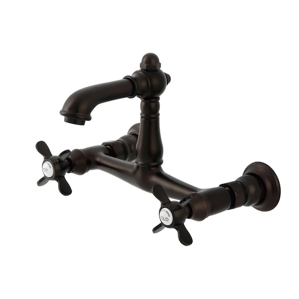 Kingston Brass Double-Handle Wall Mount Bathroom Faucet, Oil Rubbed Bronze KS7255BEX - main