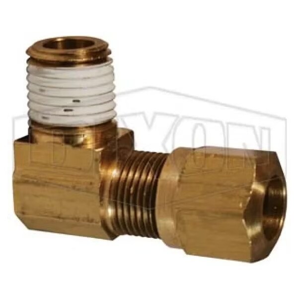 Dixon 90Deg Air Brake Elbow, 5/16-24 x 1/8 in Nominal, Straight Male x Pipe End Style, Brass, Domestic 69NAB32VS - main