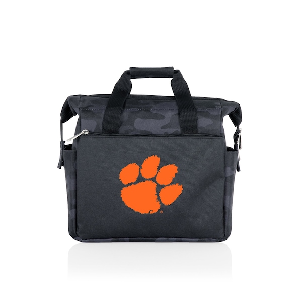 Picnic Time Family Of Brands NCAA Clemson Tigers On The Go Lunch Bag Cooler - Soft Cooler Lunch Box, Black Camo 510-00-182-104-0 - main