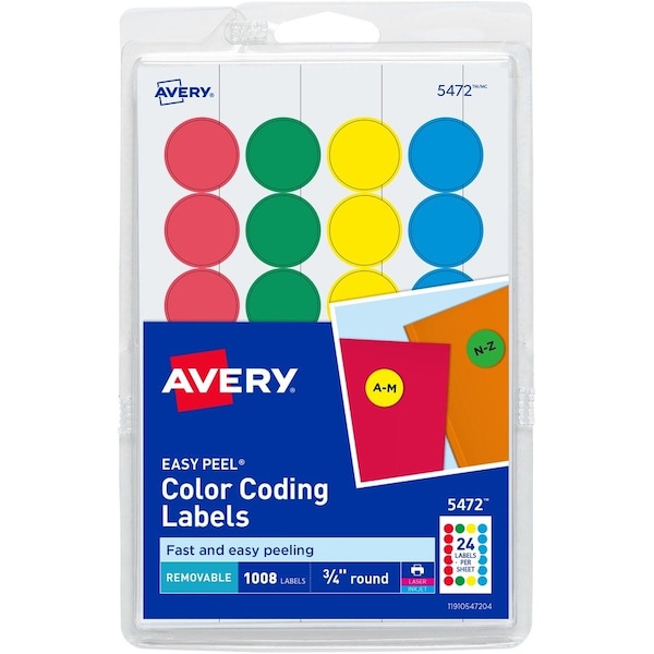 Avery Printable Color Coding Labels, PK1008 05472 - main