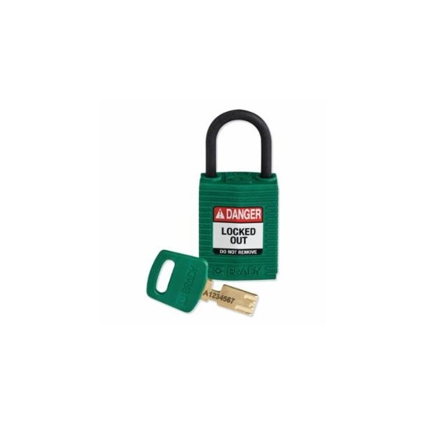 Brady SafeKey Compact Nylon Lockout Padlocks 262-CPT-GRN-25PL-KD - main