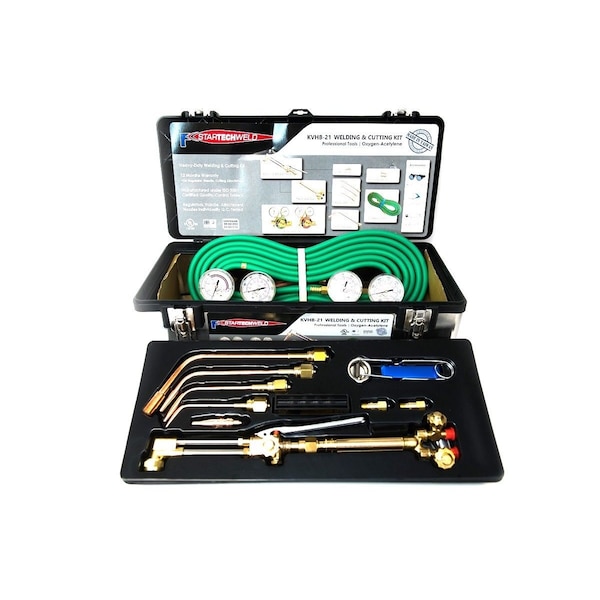 Star Tech Weld Oxy Acetylene Welding and Cutting Kit Heavy Duty Oxygen Acetylene Torch Kit Victor Compatible VHD32 - main