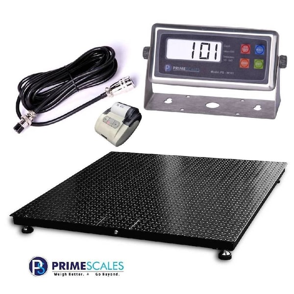 Prime Systems Prime 60x60 Floor Scale 10,000 lb x 1 lb and Printer PS-10K-FS-6060-printer - main