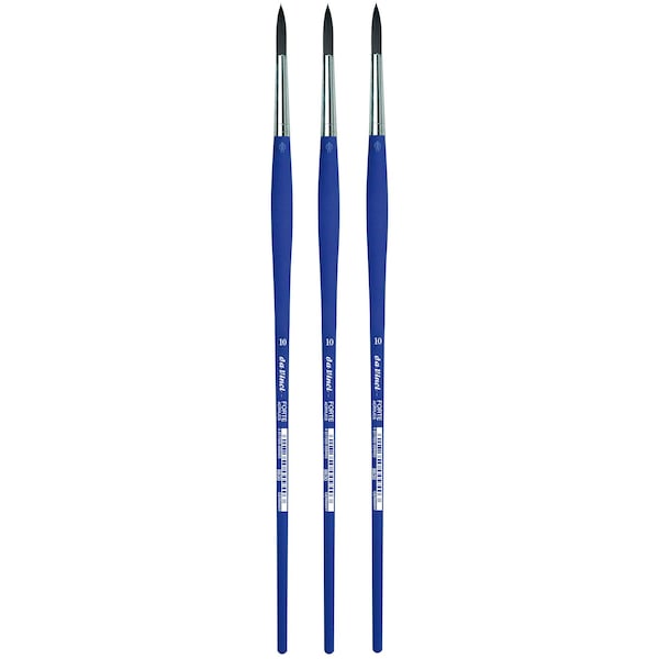 Da Vinci FORTE-Acrylics Student Brush, Synthetic, Acrylic & Oil, Round, Series 8630, Size 10, 3PK VA-8630_10 - main