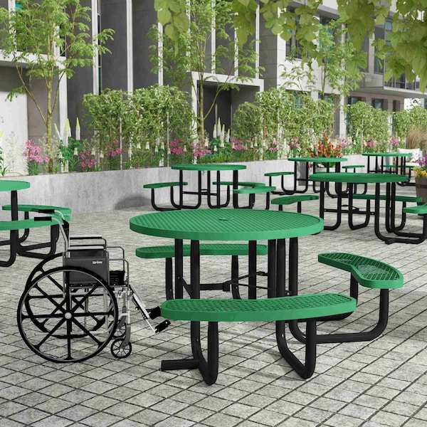 Flash Furniture Round Green, Polyethylene, Steel, 82.5 in L SLF-EMR-46ADA-GN-GG - main