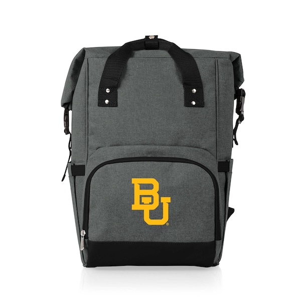 Picnic Time Family Of Brands NCAA Baylor Bears On The Go Roll-Top Backpack CoolerHeathered Gray 616-00-105-926-0 - main