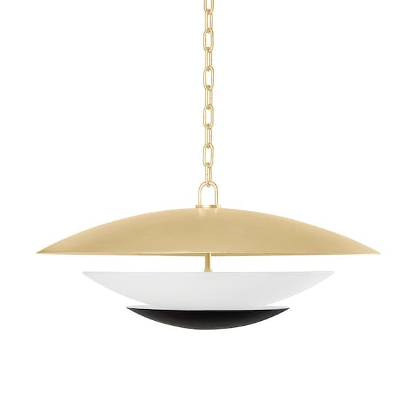 Corbett Lighting Adara 4 Light Pendant 26.5 In. Vintage Gold Leaf And Soft Black 413-26-VGL/SBK - main