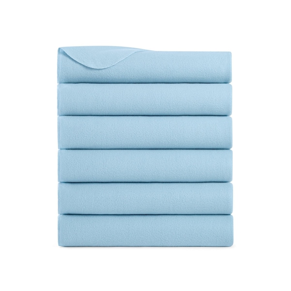 Arkwright Home Cozy Soft Polar Fleece Throw Blanket 50x60 Light Blue (6pk), 6PK P-FCPL-6PK-LB - main