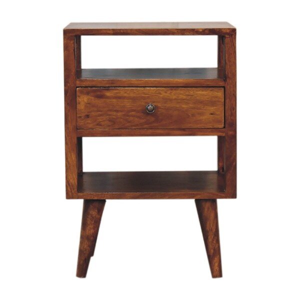 Homeroots 24" Brown Solid Wood One Drawer Nightstand 651844 - main