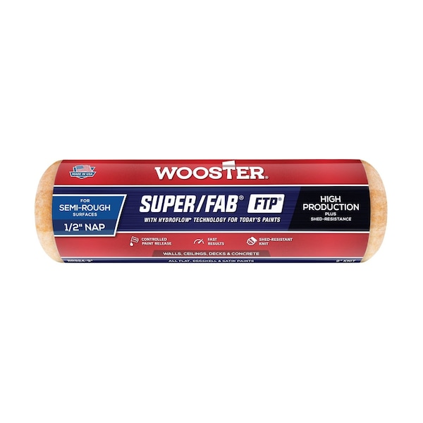 Wooster RR924 9 in. Super Fab Ftp 0.5 in. Nap Roller Cover- Semi-Rough 71497177230 - main