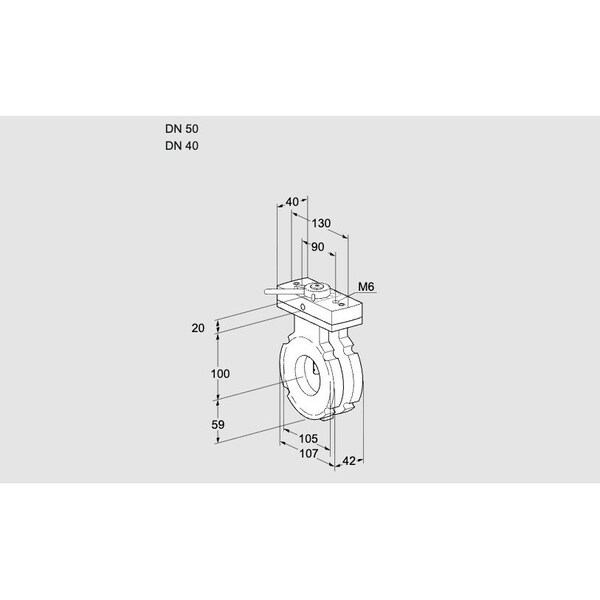 Honeywell Kromschroder Butterfly Valve - Gas Flow Control, Flange Mount, 10:1 Ratio, BVG50/40W05H KS88302678 - main
