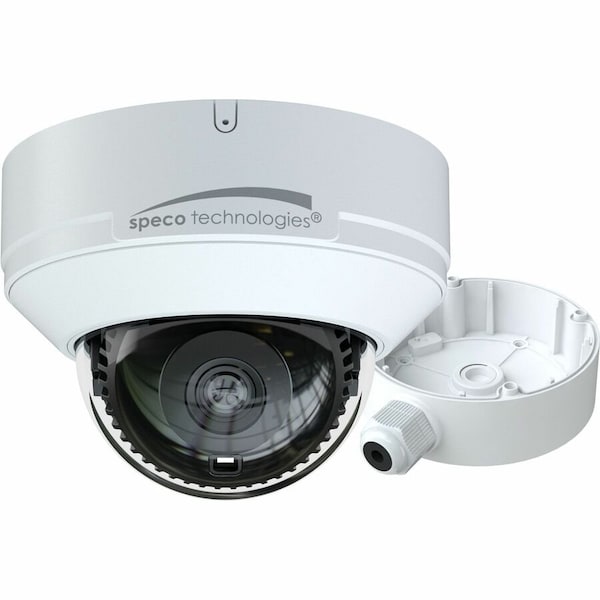 Speco Technologies 8MP IP Dome Camera with 2.8mm Fixed Lens Advanced Analytics, Includes Junction Box, White, NDAA O8D9 - main