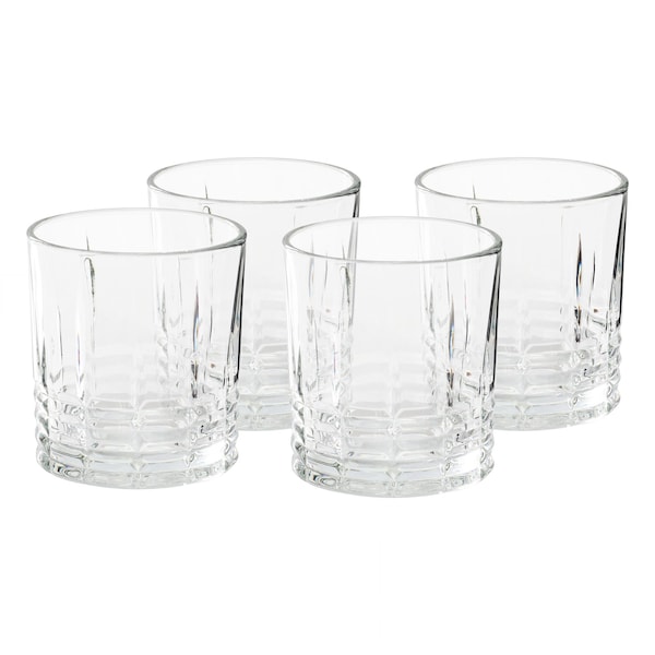 Martha Stewart Everyday Calista 4 Piece 11.5 Ounce Double Old Fashioned Glassware Set in Clear 143623.04 - main