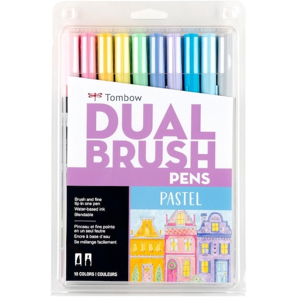 Tombow DUAL BRUSH SET 10 PASTEL 56187 - main