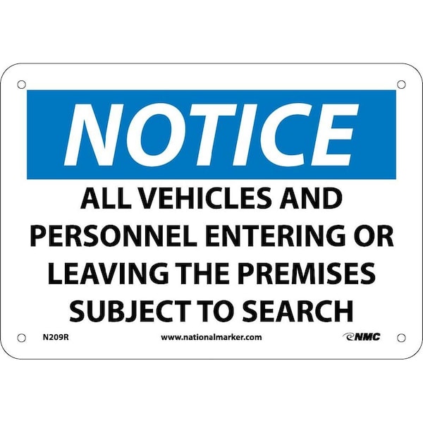 Nmc Notice Subject To Search Sign, N209R N209R - main