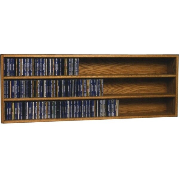 Wood Shed Cdracks Solid Oak Wall or Shelf Mount CD Cabinet Capacity 354 CD s Honey Oak Finish 303-4 - main
