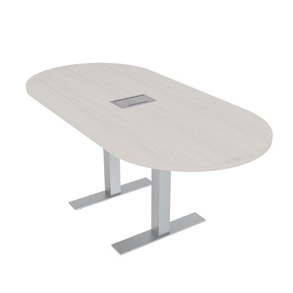 Skutchi Designs 6 Person Conference Table With Power Unit | 6' Racetrack Table | Harmony Series HAR-RAC-36X72-T-K458-ESIL - main