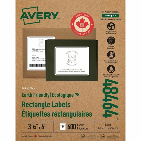 Avery Recycled Shipping Label, PK600 48464 - main