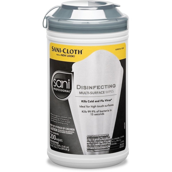 Sani Professional Disinfecting Wipes, 7-1/2 x 5-3/8", 200 Wipes, PK6 P22884 - main
