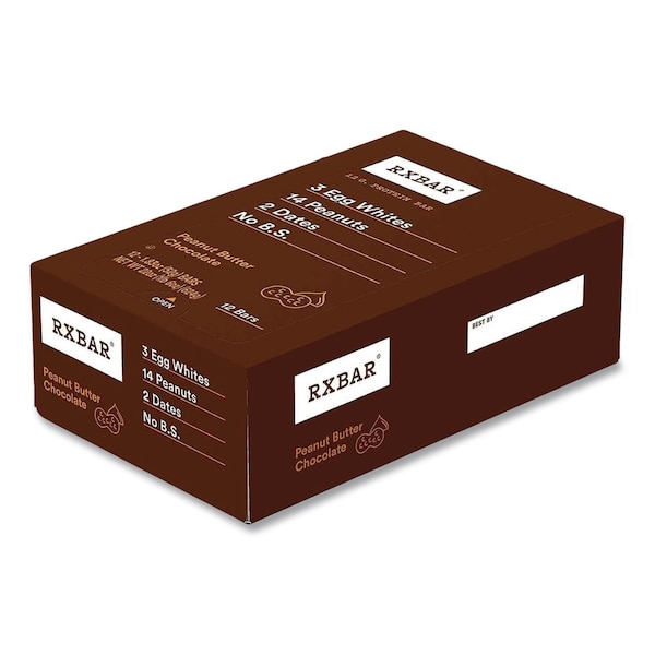 Rxbar Peanut Butter Chocolate Protein Bars, 1.83 oz Individually Wrapped, 12PK CGO00471 - main
