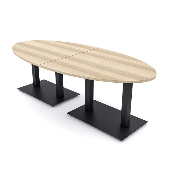 Skutchi Designs Oval Conference Table With Power Unit, 48 in W, 96 in L, Brown HAR-OVL-48X96-DOU.BK-K525-NA - main