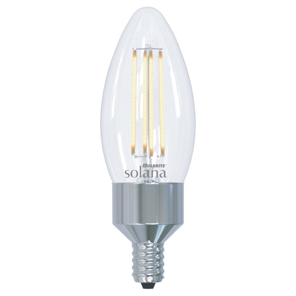 Bulbrite Solana Smart LED Wifi Light Bulb, B11 / E12 Base, 4W, 2200K-6500K, Clear Finish 1 -PK 292115 - main