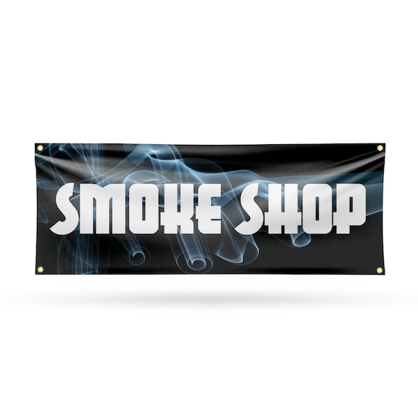 Signmission Smoke Shop, 18 Inch x 48 Inch, Vinyl Banner B-30856 - main