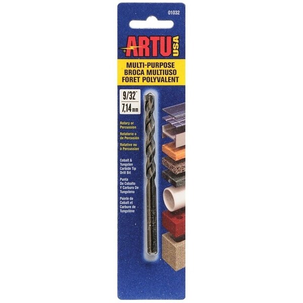 Artu 0 Jobber Drill Bit, 932 in Dia, 438 in OAL, Parabolic Flute, 932 in Dia Shank, Straight Shank 1032 - main