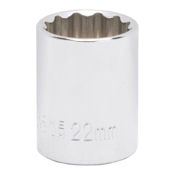 Vulcan Drive Socket, 22 mm Socket, 1/2 in Drive, 12-Point, Chrome Vanadium Steel, Chrome, MT6534044 MT6534044 - main