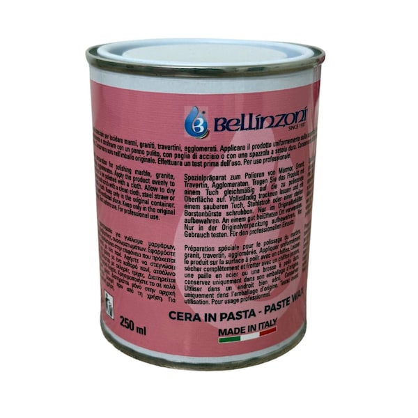 Bellinzoni Special Preparation Paste Wax - 250 ml. For use on Marble, Granite, or Stone Agglomerates. BCPPW250 - main