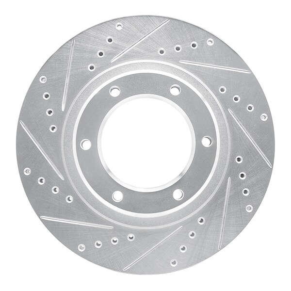Dynamic Friction Co DFC Brake Rotor - Drilled and Slotted - Silver 631-76110L - main