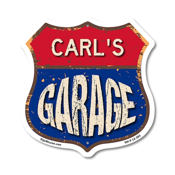 Signmission Carl's Garage, 12 Inch X 12 Inch, Plastic Sign SHI-P-12-383-CARL - main