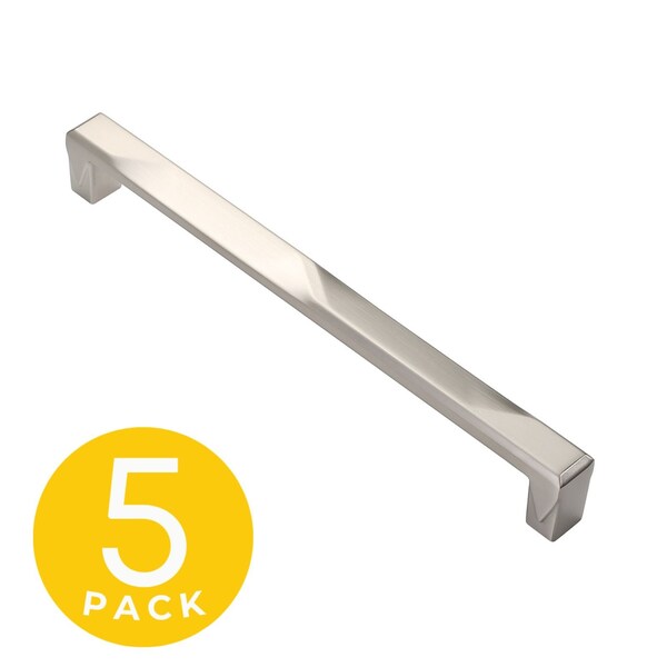 Sapphire Geiger Series 7-1/2 in. 192 mm Center-to-Center Modern Satin Nickel Cabinet Hardware Handle/Pull, 5PK SP-3771-192-SN-5 - main