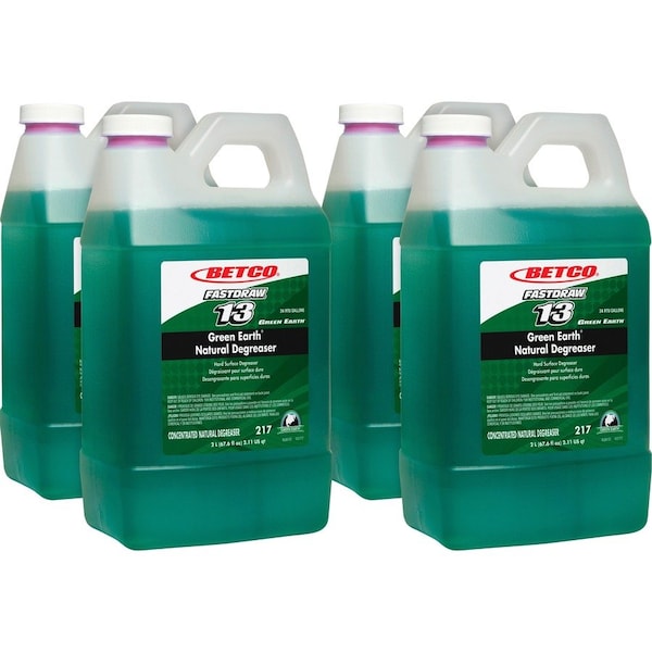 Betco Green Earth FastDraw 13 Natural Degreaser - Concentrate - 67.6 fl oz (2.1 quart) - Bio-based, 4PK 2174700 - main
