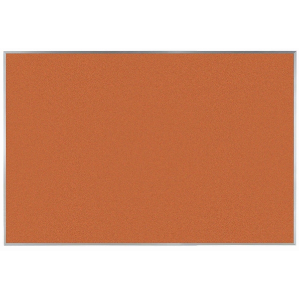 Aarco VIC Cork Bulletin Board w/ a Clear Satin Anodized Aluminum Frame, Tangerine Zest 48''Hx72''W DW4872211 - main